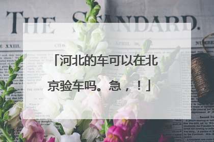 河北的车可以在北京验车吗。急，！