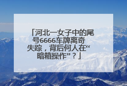 河北一女子中的尾号6666车牌离奇失踪，背后何人在“暗箱操作”？