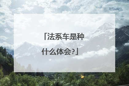 法系车是种什么体会?