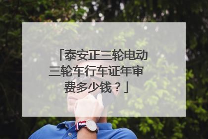 泰安正三轮电动三轮车行车证年审费多少钱？