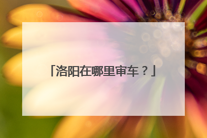 洛阳在哪里审车？
