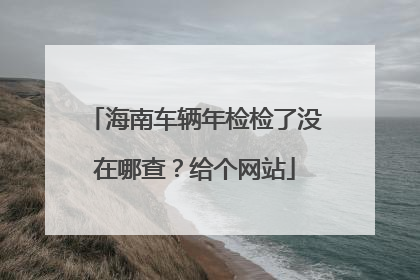 海南车辆年检检了没在哪查？给个网站