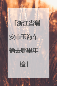 浙江省瑞安市玉海车辆去哪里年检