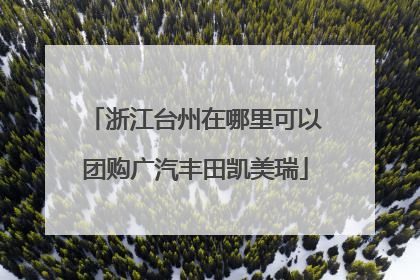浙江台州在哪里可以团购广汽丰田凯美瑞