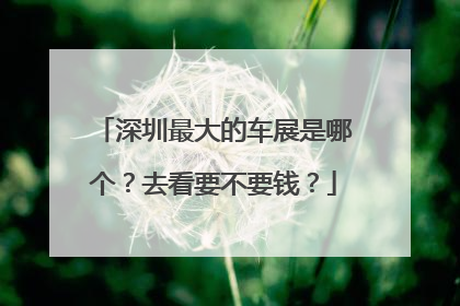 深圳最大的车展是哪个？去看要不要钱？