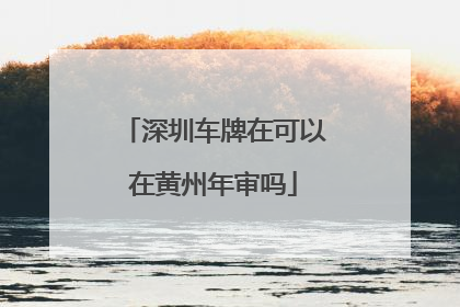 深圳车牌在可以在黄州年审吗