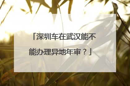 深圳车在武汉能不能办理异地年审？