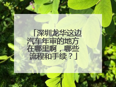 深圳龙华这边汽车年审的地方在哪里啊，哪些流程和手续？