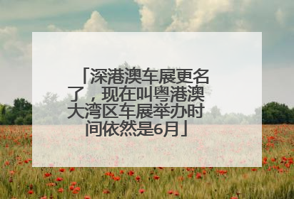 深港澳车展更名了，现在叫粤港澳大湾区车展举办时间依然是6月