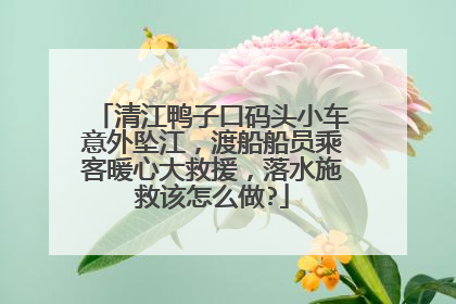 清江鸭子口码头小车意外坠江，渡船船员乘客暖心大救援，落水施救该怎么做?