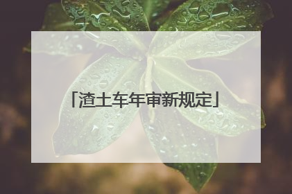 渣土车年审新规定
