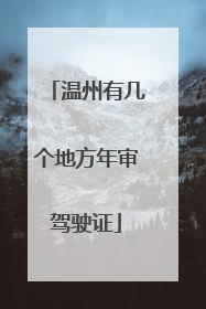 温州有几个地方年审驾驶证