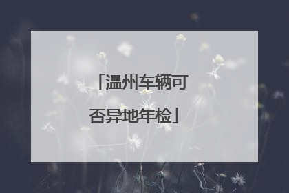 温州车辆可否异地年检