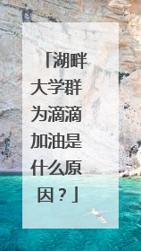 湖畔大学群为滴滴加油是什么原因？