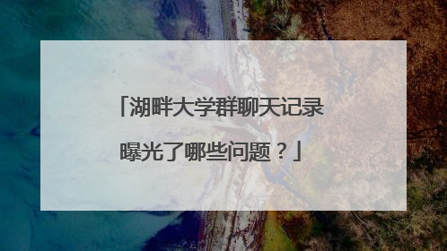 湖畔大学群聊天记录曝光了哪些问题？