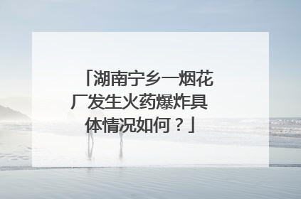 湖南宁乡一烟花厂发生火药爆炸具体情况如何？