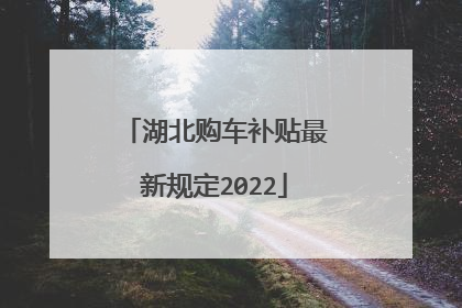 湖北购车补贴最新规定2022
