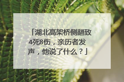 湖北高架桥侧翻致4死8伤，亲历者发声，他说了什么？
