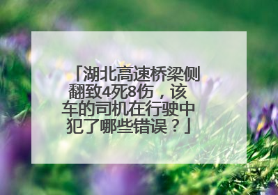 湖北高速桥梁侧翻致4死8伤，该车的司机在行驶中犯了哪些错误？