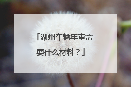 湖州车辆年审需要什么材料？