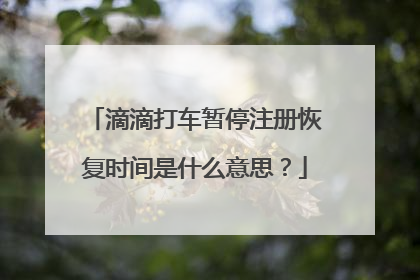 滴滴打车暂停注册恢复时间是什么意思？