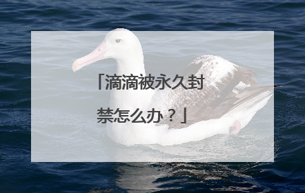 滴滴被永久封禁怎么办？