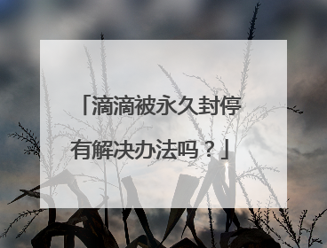 滴滴被永久封停有解决办法吗？