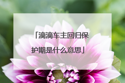 滴滴车主回归保护期是什么意思