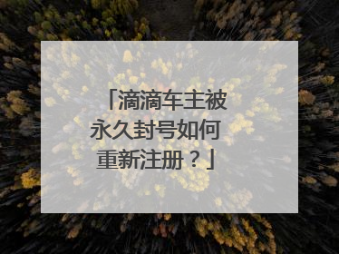 滴滴车主被永久封号如何重新注册？