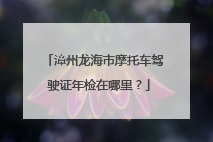 漳州龙海市摩托车驾驶证年检在哪里？