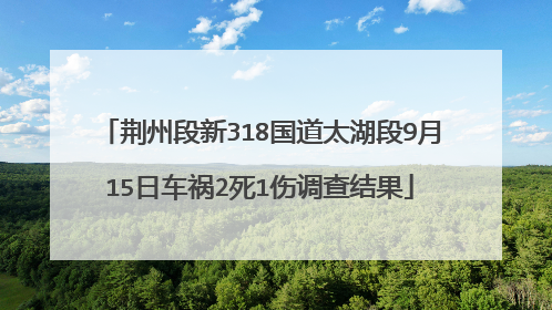 荆州段新318国道太湖段9月15日车祸2死1伤调查结果