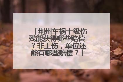 荆州车祸十级伤残能获得哪些赔偿？非工伤，单位还能有哪些赔偿？