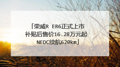 荣威R ER6正式上市 补贴后售价16.28万元起 NEDC续航620km