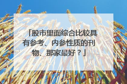 股市里面综合比较具有参考、内参性质的刊物、那家最好？
