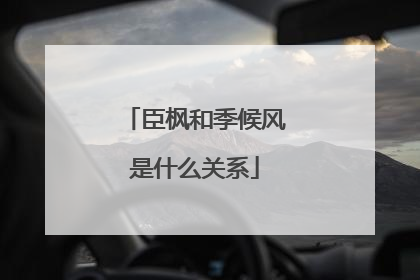 臣枫和季候风是什么关系