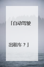 自动驾驶出租车？