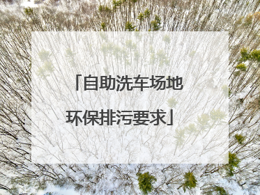 自助洗车场地环保排污要求