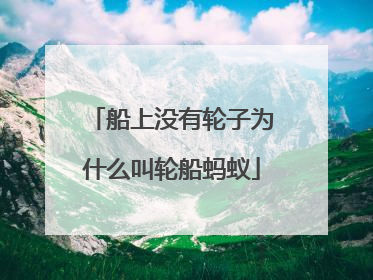 船上没有轮子为什么叫轮船蚂蚁
