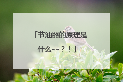 节油器的原理是什么~~？！