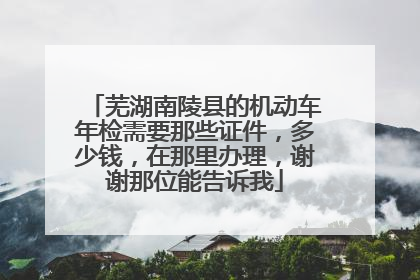 芜湖南陵县的机动车年检需要那些证件，多少钱，在那里办理，谢谢那位能告诉我