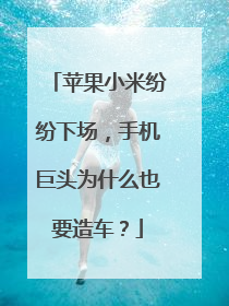 苹果小米纷纷下场，手机巨头为什么也要造车？