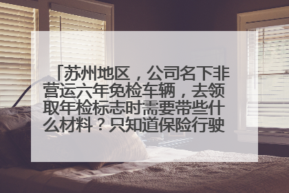 苏州地区，公司名下非营运六年免检车辆，去领取年检标志时需要带些什么材料？只知道保险行驶证是必须要的