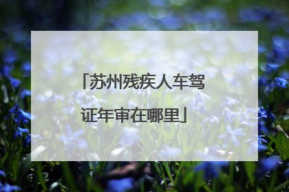 苏州残疾人车驾证年审在哪里