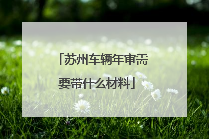 苏州车辆年审需要带什么材料