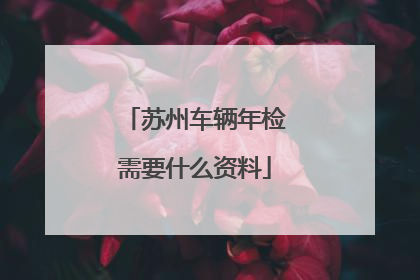 苏州车辆年检需要什么资料