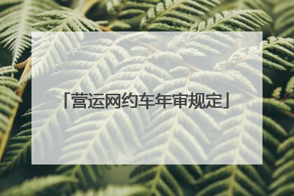 营运网约车年审规定