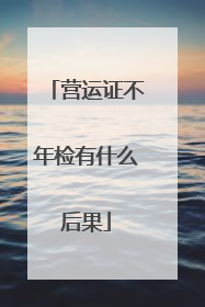 营运证不年检有什么后果