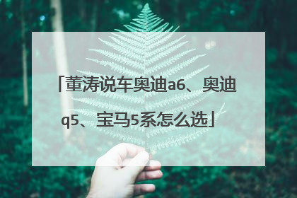董涛说车奥迪a6、奥迪q5、宝马5系怎么选