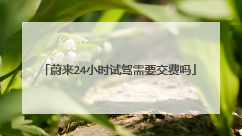 蔚来24小时试驾需要交费吗