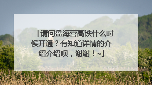 请问盘海营高铁什么时候开通？有知道详情的介绍介绍呗，谢谢！~